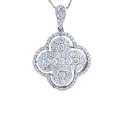14K White Gold Composite Diamond Flower Pendant (1/2 ct t.w.)